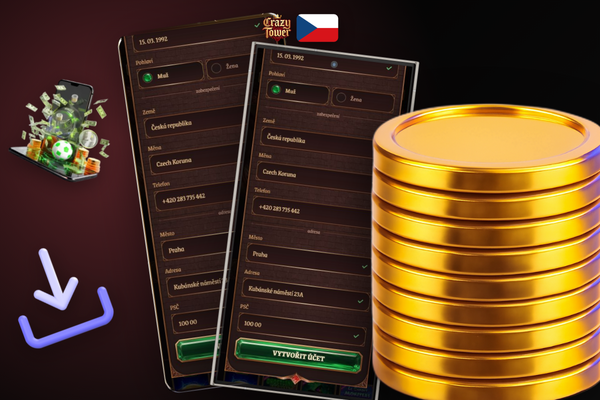 Biometrické přihlášení otiskem prstu do mobilní aplikace Crazytower Casino