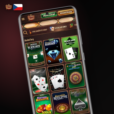 Živé casino s ruletou a blackjackem přímo v Crazytower Casino aplikaci