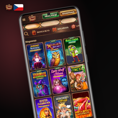 Ikona hracích automatů a jackpotů v Crazytower Casino mobilní aplikaci