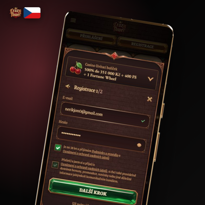 Nejrychlejší způsob registrace jedním kliknutím v Crazytower Casino